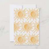 ここ来でソンサンシャインレイイエローベイビーシャワー サンキューカード (裏面)