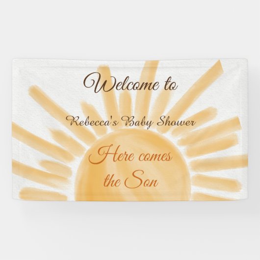 ここ来でソンサンシャインレイイエローベイビーシャワー 横断幕 (横)