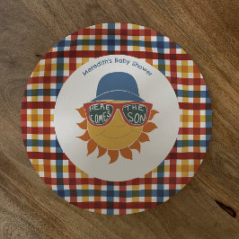 ここ来でソンプライド男の赤ちゃんシャワー ペーパープレート