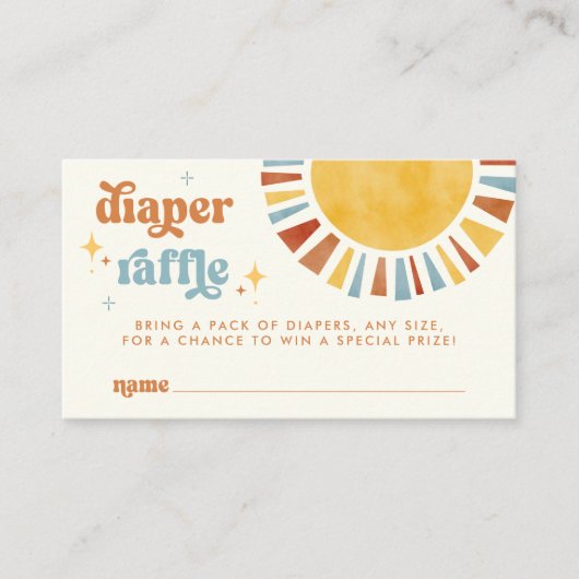 ここ来でソンボホレトロサンおむつラッフル エンクロージャーカード (正面)