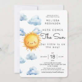 ここ来で太陽の水の色の男の赤ちゃん 招待状