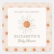 ここ来で太陽の燃えたオレンジの太陽の赤ちゃんシャワー