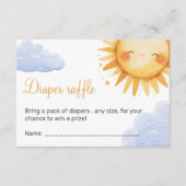 ここ来で太陽の赤ちゃんシャワーの招待 エンクロージャーカード (正面)