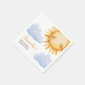 ここ来で太陽の赤ちゃんシャワーの招待 スタンダードカクテルナプキン (角)
