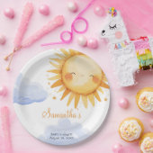 ここ来で太陽の赤ちゃんシャワーの招待 ペーパープレート (パーティー)