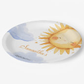 ここ来で太陽の赤ちゃんシャワーの招待 ペーパープレート (アングル)