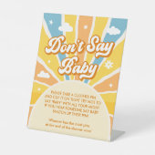 ここ来で太陽の赤ん坊シャワーベビーゲームを言わない 台座サイン (正面)