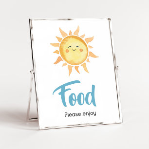 ここ来で息子かわいい太陽の赤ちゃんシャワー食品 ポスター