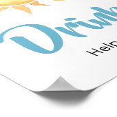 ここ来で息子かわいい太陽の赤ちゃんシャワー飲料 ポスター (角)