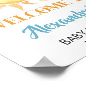 ここ来で息子かわいい太陽の赤ちゃんシャワー ポスター (角)