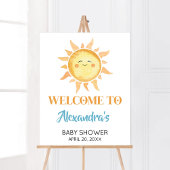 ここ来で息子かわいい太陽の赤ちゃんシャワー ポスター