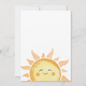 ここ来で息子かわいい太陽の赤ちゃんシャワー 招待状 (裏面)