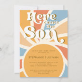 ここ来で息子が赤ちゃんシャワー招待状 招待状 (正面)