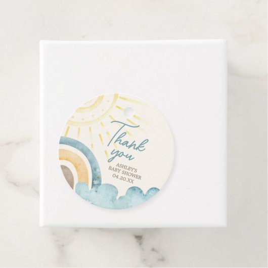 ここ来で息子のレトロの赤ん坊のシャワー フェイバータグ (インサイチュ)