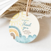 ここ来で息子のレトロの赤ん坊のシャワー フェイバータグ