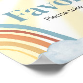 ここ来で息子のレトロの赤ん坊のシャワー ポスター (角)