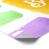 ここ来で息子のレトロ男の子の赤ちゃんシャワー歓迎 ポスター (角)