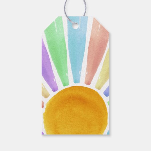 ここ来で息子のレトロ男の子の赤ちゃんシャワー ギフトタグ (裏面)