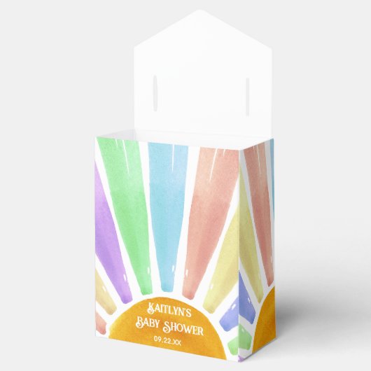 ここ来で息子のレトロ男の子の赤ちゃんシャワー フェイバーボックス (オープン)