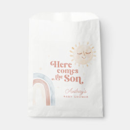 ここ来で息子の水の色ボホベイビーシャワー フェイバーバッグ