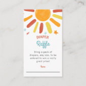 ここ来で息子の赤ちゃんシャワーおむつラッフル エンクロージャーカード (正面)