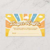 ここ来で息子の赤ちゃんシャワーおむつラッフル エンクロージャーカード (正面)