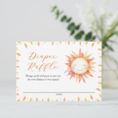 ここ来で息子の赤ちゃんシャワーおむつラッフル エンクロージャーカード (スタンド正面)