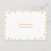 ここ来で息子の赤ちゃんシャワーおむつラッフル エンクロージャーカード (裏面)