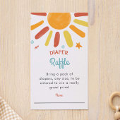 ここ来で息子の赤ちゃんシャワーおむつラッフル エンクロージャーカード