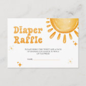 ここ来で息子の赤ちゃんシャワーおむつラッフル エンクロージャーカード (正面)