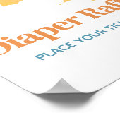 ここ来で息子の赤ちゃんシャワーおむつラッフル ポスター (角)