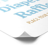 ここ来で息子の赤ちゃんシャワーおむつラッフル ポスター (角)