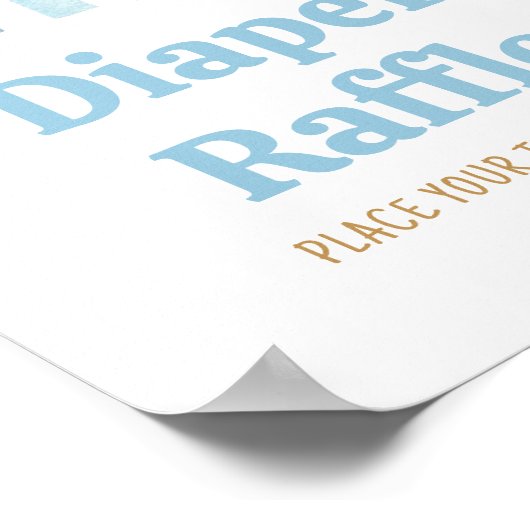 ここ来で息子の赤ちゃんシャワーおむつラッフル ポスター (角)