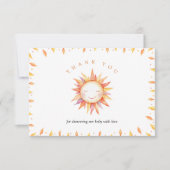 ここ来で息子の赤ちゃんシャワーサンキューカード サンキューカード (正面)