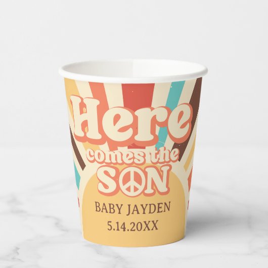 ここ来で息子の赤ちゃんシャワーパーティー 紙コップ (左)