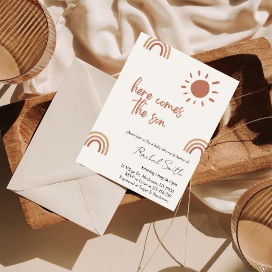 ここ来で息子の赤ちゃんシャワー招待状 招待状