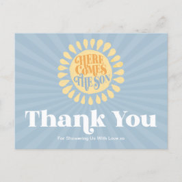 ここ来で息子の赤ん坊シャワーありがとうはがき ポストカード