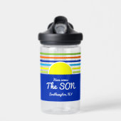 ここ来で息子の赤ん坊シャワーのゲームの瓶と好意 ウォーターボトル (正面)