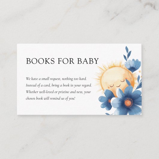 ここ来で息子の赤ん坊シャワーベビー エンクロージャーカード (正面)