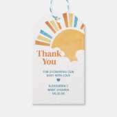 ここ来で息子の赤ん坊シャワーメッセージカード ギフトタグ (正面)