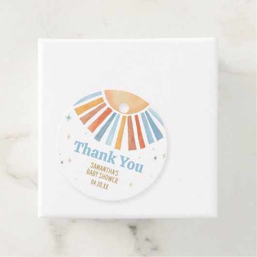 ここ来で息子の赤ん坊シャワーメッセージカード フェイバータグ (インサイチュ)