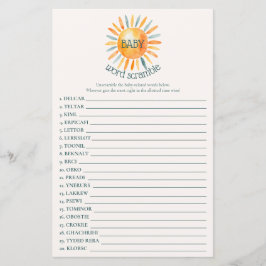 ここ来で息子の赤ん坊シャワー単語スクランブルゲーム