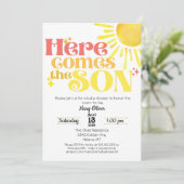 ここ来で息子の赤ん坊シャワー招待状ボーイソン 招待状 (スタンド正面)