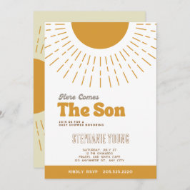 ここ来で息子の赤ん坊シャワー招待状 招待状