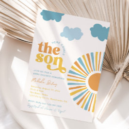 ここ来で息子の赤ん坊シャワー招待状 招待状