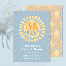 ここ来で息子の赤ん坊シャワー招待状 招待状