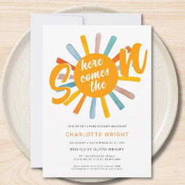 ここ来で息子の赤ん坊シャワー招待状 招待状