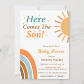 ここ来で息子の赤ん坊シャワー招待状 招待状 (正面)
