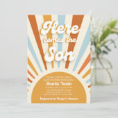 ここ来で息子の赤ん坊シャワー招待状 招待状 (スタンド正面)