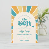 ここ来で息子の赤ん坊シャワー招待状 招待状 (スタンド正面)